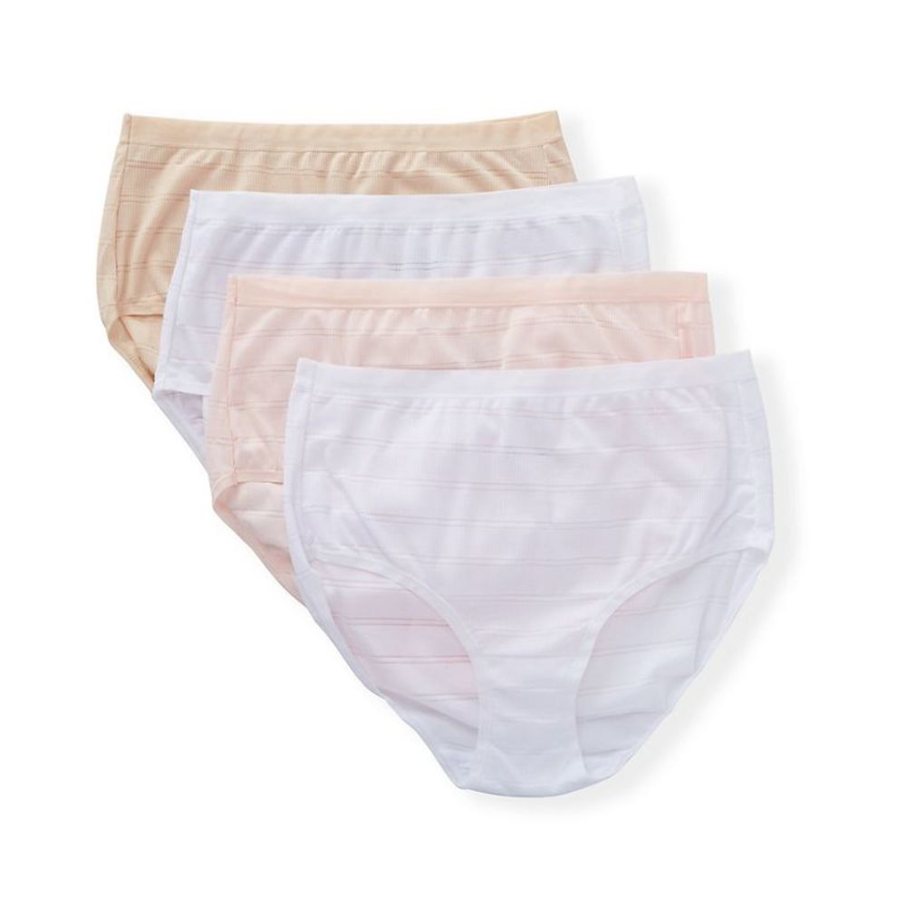 Hanes Ultimate ComfortFlex Fit Brief Panty - 4 Pack - Wht/Lt Buff/Soft Taupe